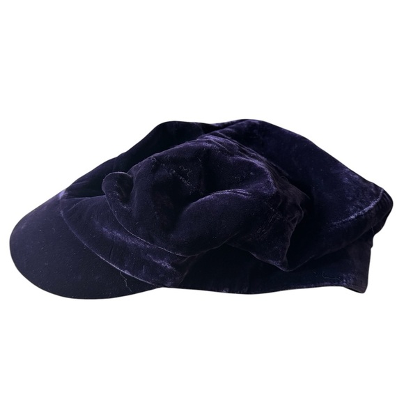 VTG Rare Rugby Ralph Lauren Purple Velvet Baker Boy Cap Hat Size: M/L - Picture 2 of 5